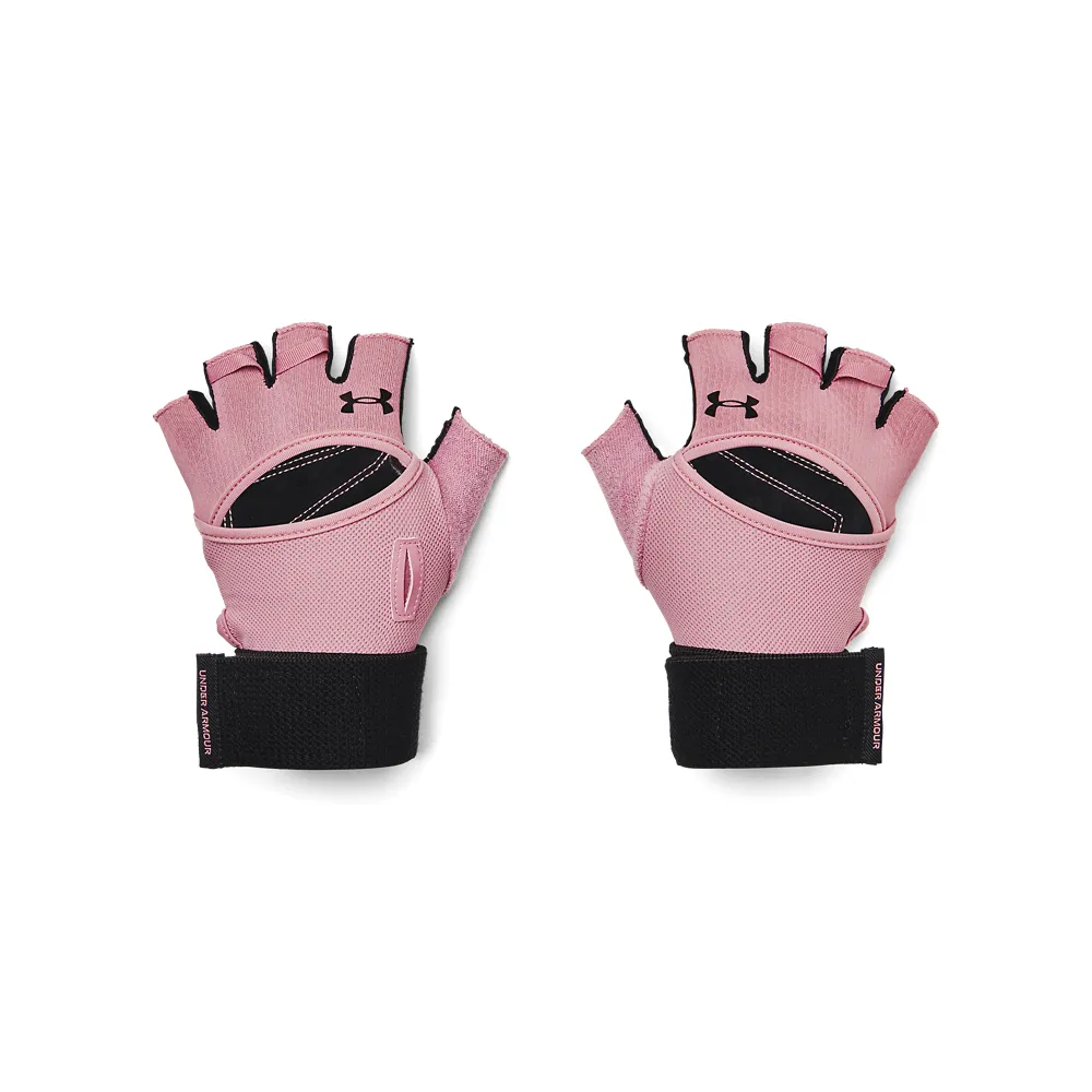 【UNDER ARMOUR】UA 女 重訓手套_1369831-697(黑粉)