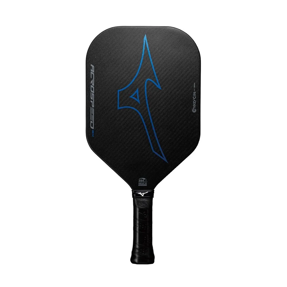 【MIZUNO 美津濃】匹克球拍 ACROSPEED SX 無邊框 USAPA認證 (63GPB62100碳黑x藍)