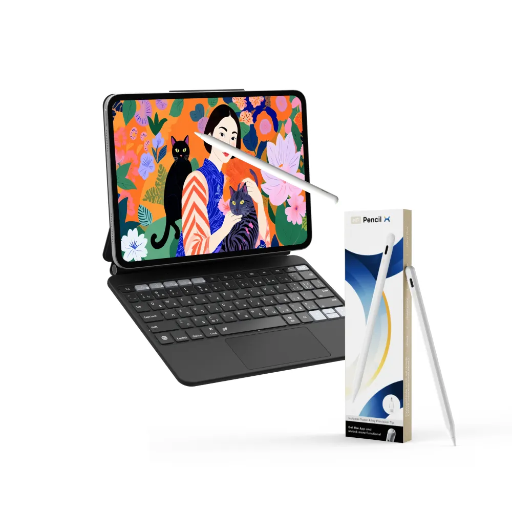 【eiP】iPad週邊超值組★ Hyperkeys 智定義 iPad 鍵盤+eiP Pencil X 觸控筆(iPad 10/11 A16/Air 11/Pro)