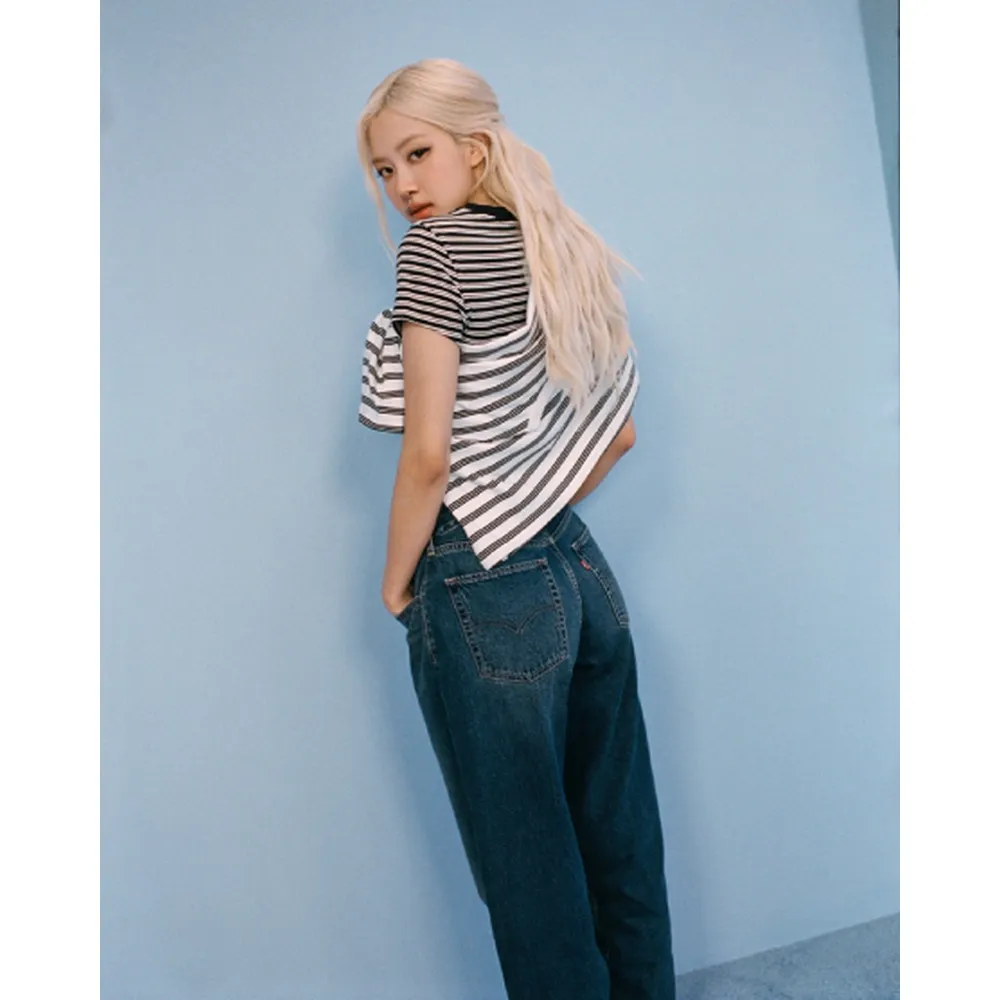 【LEVIS】ROSE 朴彩英同款 復古條紋長袖T恤 女生上衣 人氣新品 0085S-0013