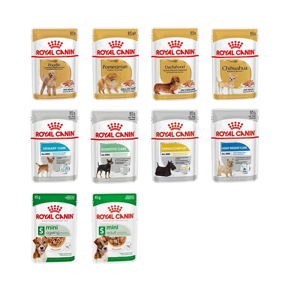 【ROYAL 法國皇家】犬專用濕糧餐包85g-48包(歐洲進口 主食 餐包 狗濕糧 幼犬 成犬 熟齡犬 全齡適用)
