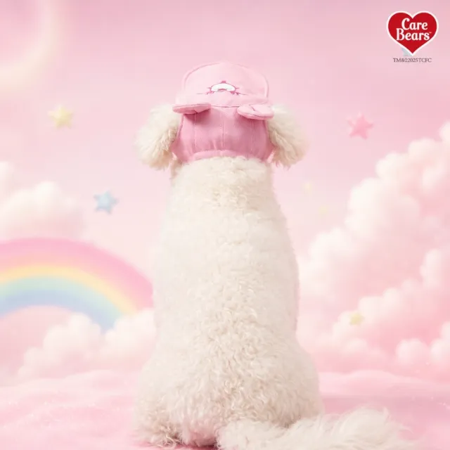 【Care Bears】彩虹熊愛心熊正版授權親膚可愛中小型犬貓棉質遮陽帽寵物遮陽帽寵物帽護眼防曬柔棉舒適親膚
