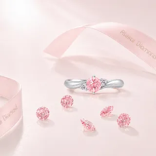 【Alesai 艾尼希亞】粉紅鑽石 1克拉 14K 玫瑰金 鑽戒 培育鑽石 (3EX 車工 FANCY VIVID PINK 彩鑽)