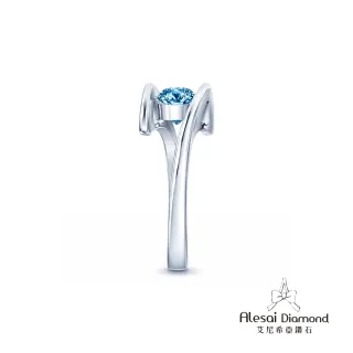 【Alesai 艾尼希亞】藍色鑽石 1克拉 鑽戒 藍鑽 培育鑽石 (3EX 車工 FANCY VIVID BLUE)