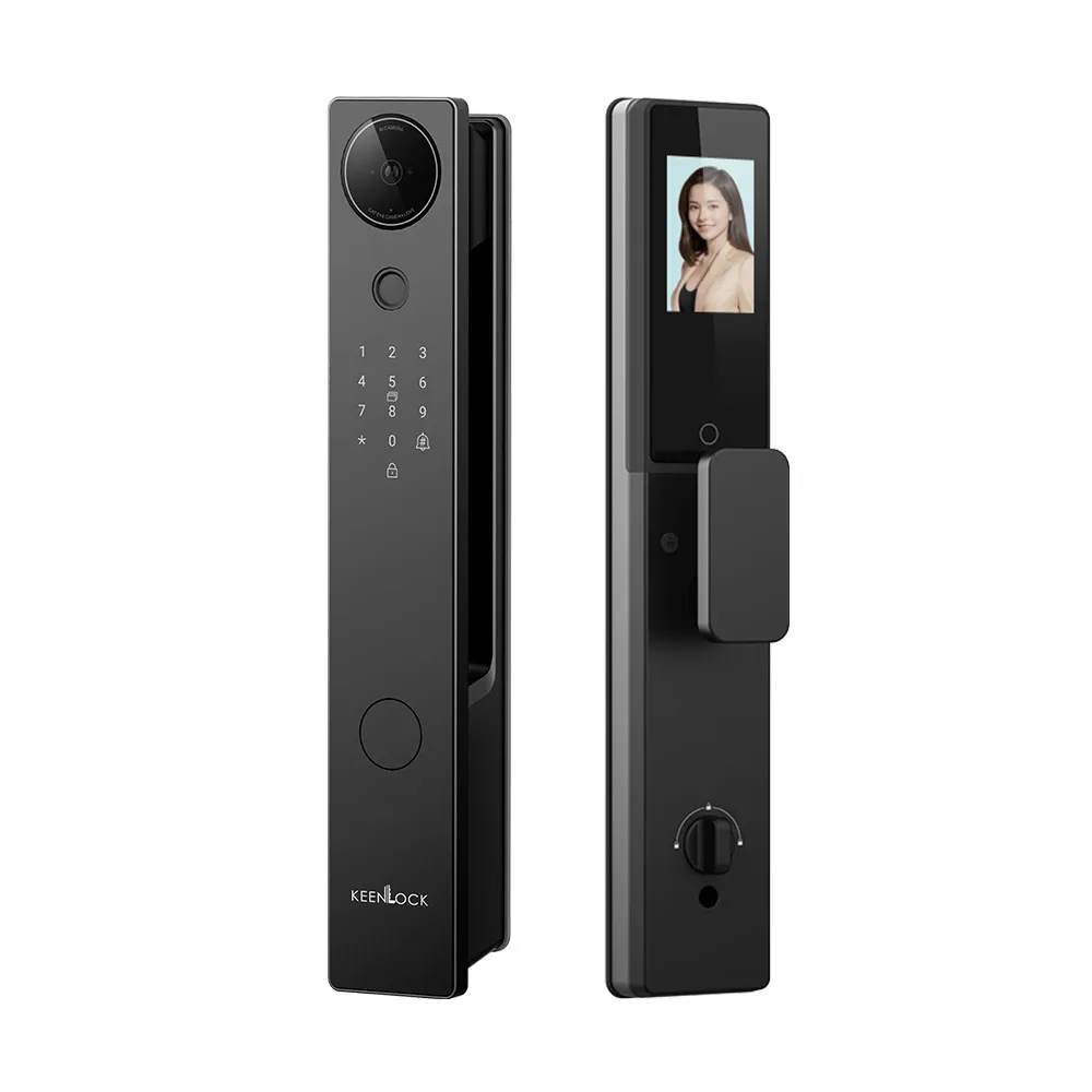 【KeenLock】KL-AP300 六合一推拉式智能門鎖/電子鎖(人臉│指紋│卡片│密碼│鑰匙│APP)
