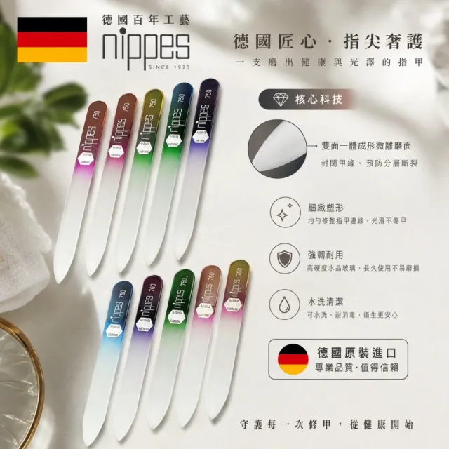 【Nippes Solingen 尼佩斯索林根】nippes德國極緻鋼化沙龍全能水晶玻璃磨棒
