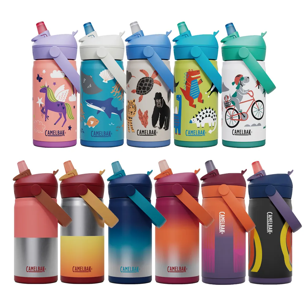 【CAMELBAK】350ml Flip Straw兒童吸管不鏽鋼保溫/保冰瓶(公司貨/全/保溫/保冰)