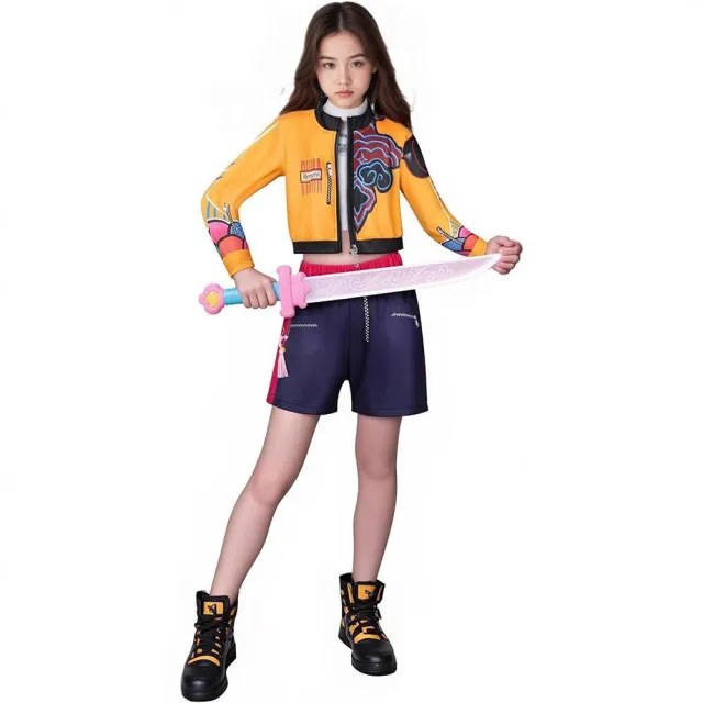 【Kori Deer 可莉鹿】萬聖節女童K-POP獵魔女團街舞造型服(魯米拉佐依打歌服/兒童變裝/幼稚園舞台表演服)