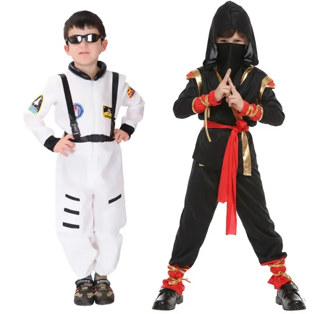 【Kori Deer 可莉鹿】萬聖節兒童太空人服裝日本忍者衣服(男童寶寶刺客造型服聖誕派對化妝舞會表演)