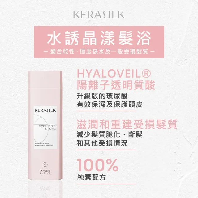 【KERASILK】水誘晶漾髮浴/洗髮精250ml☆絲馭洸日常基礎保養(乾性、極度缺水及受損髮質適用/保濕滋潤/禮物)