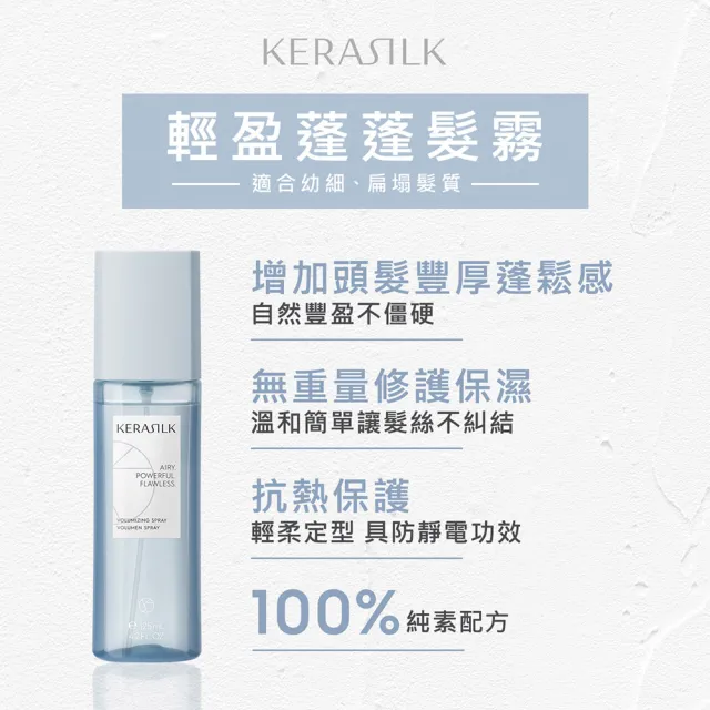 【KERASILK】輕盈蓬蓬髮霧125ml☆絲馭洸特殊個別處方(細軟扁塌髮適用/保濕/防靜電/免沖/髮妝水/蓬蓬水)