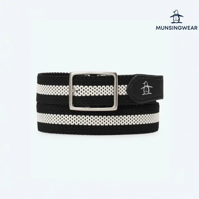 【Munsingwear】企鵝牌 男款黑色 雙面彈性網布皮帶 MGYJ0201