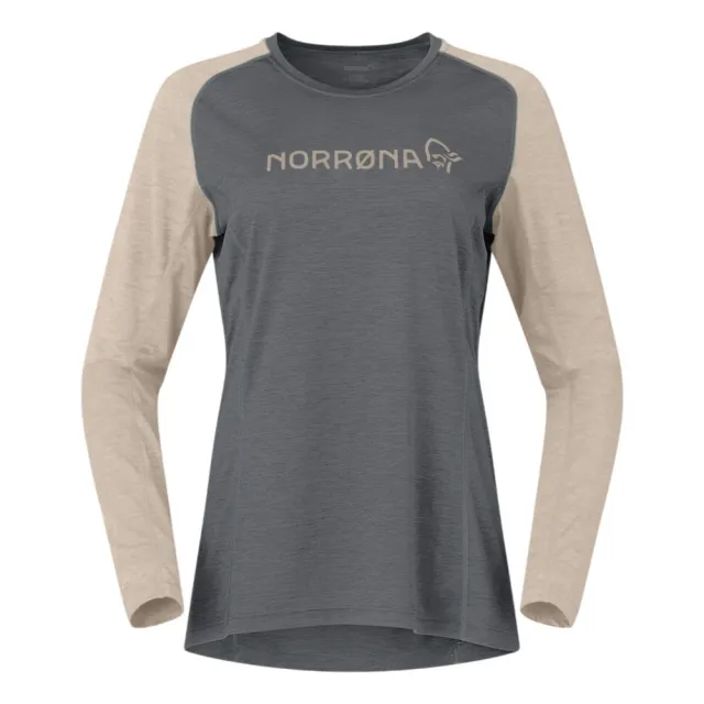 【NORRONA】fjora equaliser lightweight 長袖圓領上衣 女款 (光環紅/布列塔尼藍+水霧藍/鯨魚灰+淺駝色)