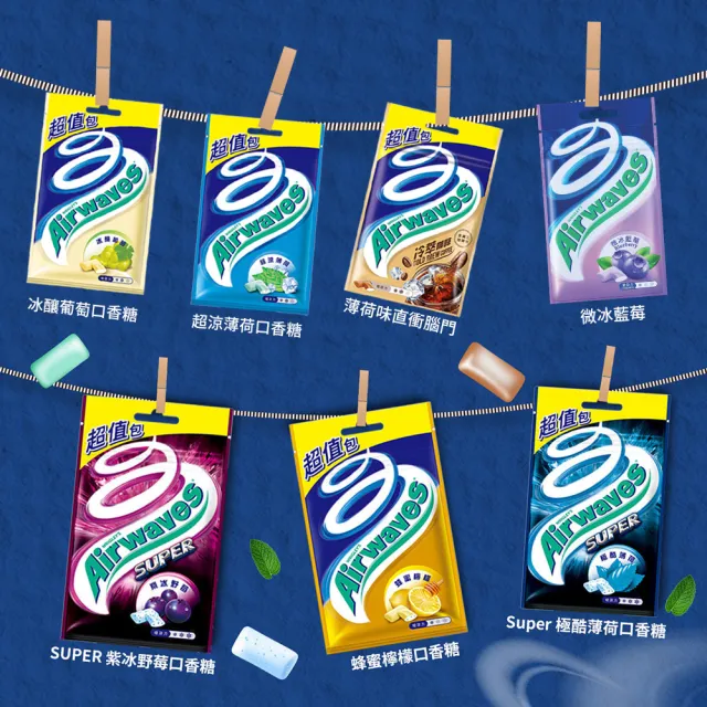 【Airwaves】超涼無糖口香糖 62g*10入(提神/潔牙/口腔清潔)