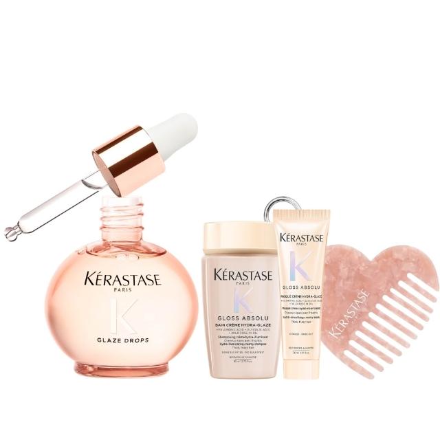 【KERASTASE 巴黎卡詩】釉光香頌玫瑰護髮精油45ml(全新上市/小粉球/柔順/抗躁/蓬彈)