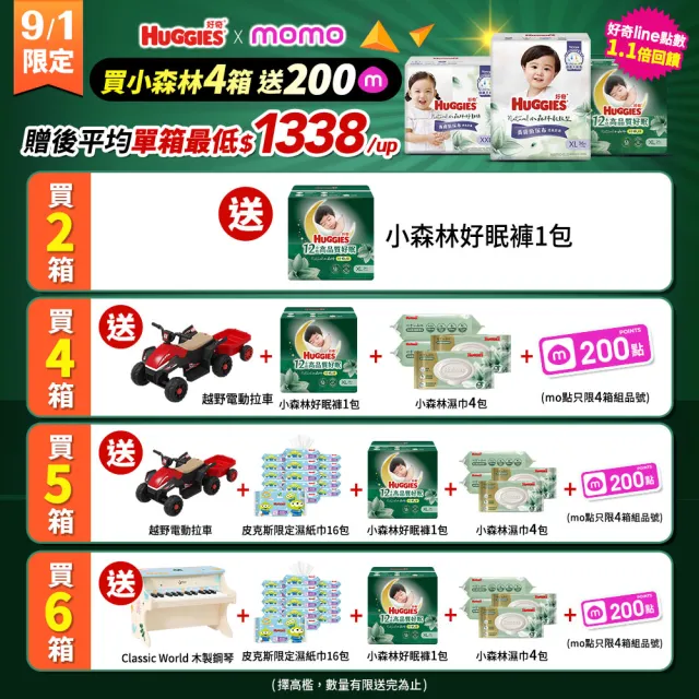 特談★【HUGGIES 好奇】小森林尿布 好動褲 M-XXXL/黏貼型 M-XL/好眠褲 L-XXL (紙尿褲/尿布/3箱)