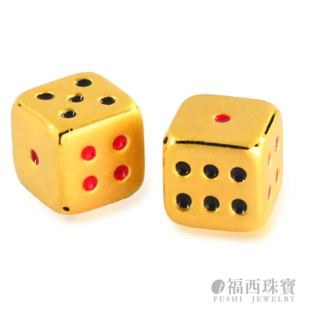 【福西珠寶】黃金擺件 彩色小骰子黃金擺件 仿真立體迷你骰子造型 可愛收藏擺件 (金重0.30錢正負0.03錢)