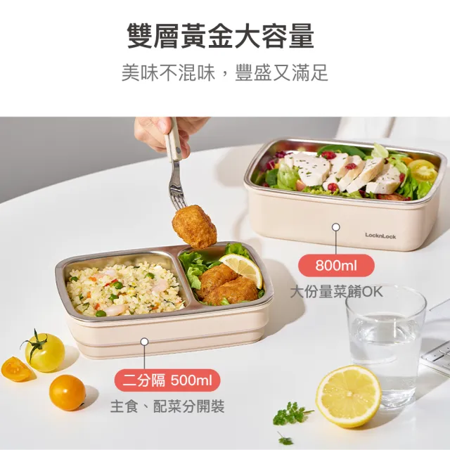 【LocknLock 樂扣樂扣】官方直營 雙層不鏽鋼便當盒 1660ml