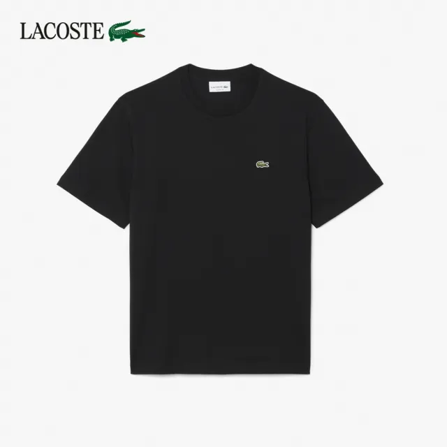 【LACOSTE】男款-經典版型logo棉質短袖T恤(黑色)