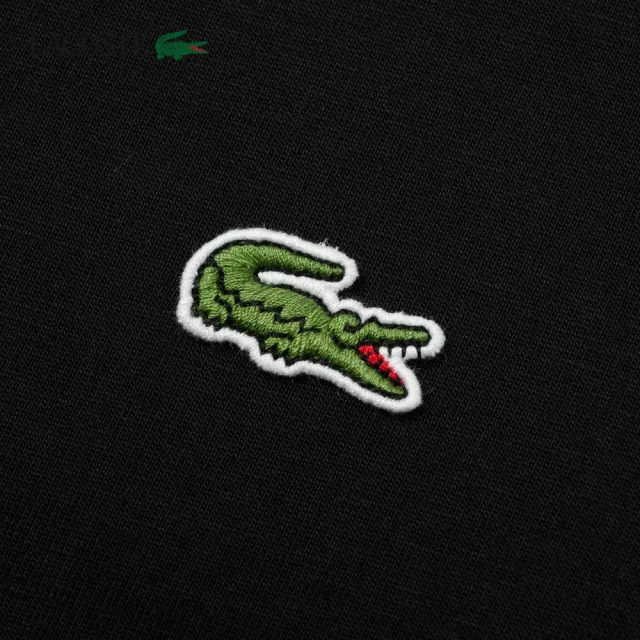 【LACOSTE】男款-經典版型logo棉質短袖T恤(黑色)