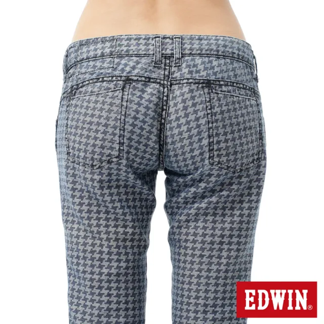 【EDWIN】女裝 COOL 雙面穿窄管直筒褲(石洗藍)