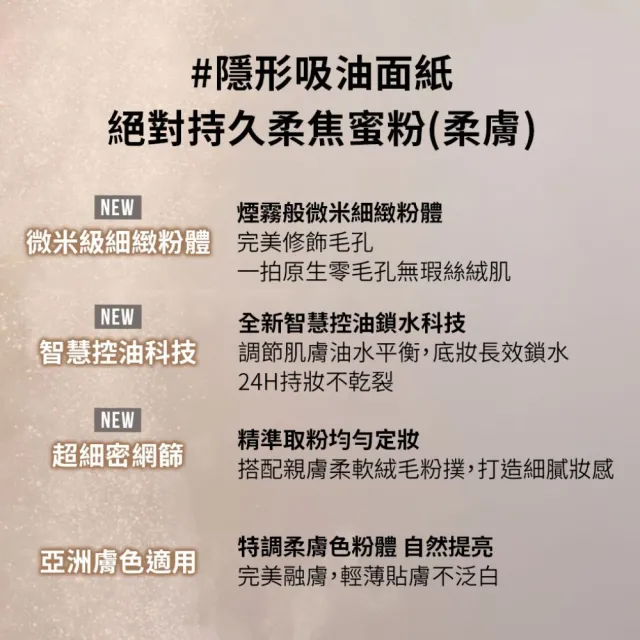 【PONY EFFECT】絕對持久無瑕氣墊粉餅(1盒2蕊)+絕對持久柔焦蜜粉(柔膚)