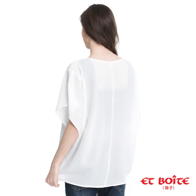 【BLUE WAY】女款 全開襟素面 雪紡 罩衫 上衣- ET BOiTE 箱子
