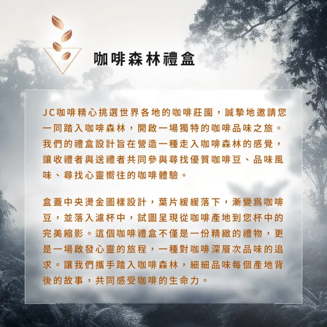 咖啡森林濾泡禮盒-二十個莊園綜合x2盒 (10gx20包/盒.共40包.附提袋及卡片.含巴拿馬藝妓)中秋禮盒;中秋送禮