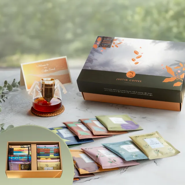 咖啡森林濾泡禮盒-二十個莊園綜合x5盒 (10gx20包/盒.共100包.附提袋及卡片.含巴拿馬藝妓)中秋禮盒;中秋送禮