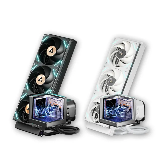【TCOMAS】鈦鉭 EXIT D3 PRO 360 ARGB CPU一體式水冷散熱器 黑色/白色 (三面裸視3D /TDP350W/冷排高壓風扇)