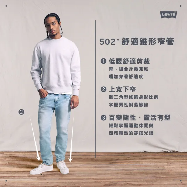 【LEVIS】502™ 中腰舒適錐形牛仔褲 / 微彈性 男生牛仔褲 熱賣單品 29507-1903