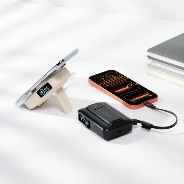 【ADAM 亞果元素】VIONTA E10 10000mAh 固態式自帶線磁吸行動電源(標示Wh/3C認證/可上飛機)