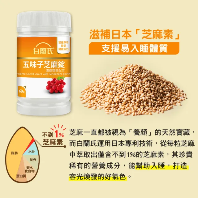 【白蘭氏】官方直營 五味子芝麻錠 濃縮精華配方 3瓶(共180錠 芝麻素 維生素E 助睡眠)