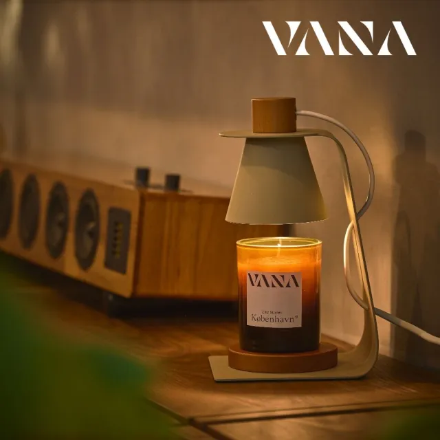 【VANA】極簡北歐香氛暖燈｜無火安全融蠟擴香｜可調光定時｜附木底座調高度｜Kos no.7 溫暖灰｜秋季香氛賞