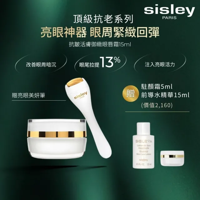 【Sisley 希思黎】官方直營 抗皺活膚御緻眼唇霜15ml(眼霜/抗老+贈美妍按摩筆)