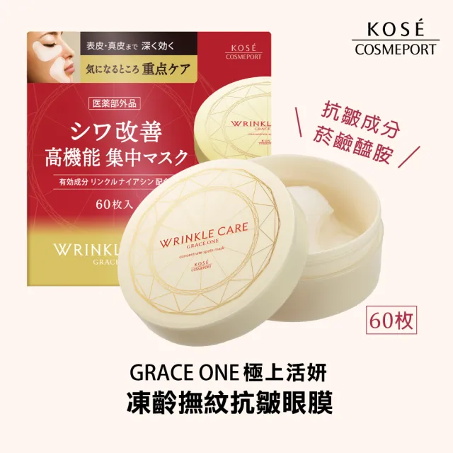 【KOSE 極上活妍】凍齡撫紋抗皺眼膜60枚入120ml(保濕眼膜/保濕精華液/修護面膜)