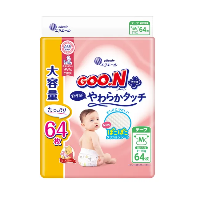 【GOO.N】日本大王境內版柔觸肌UJ系列-黏貼型M
