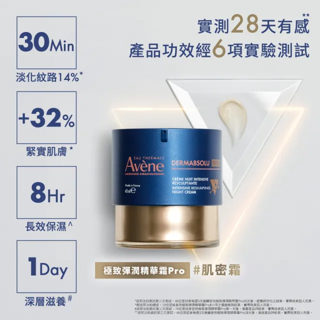 【Avene 雅漾】官方直營 極致彈潤精華霜Pro 40ml(抗老 x 緊緻x 滋養#肌密霜)