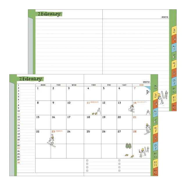【MIDORI】Pocket Diary 2027手帳(月間A6歐吉桑)