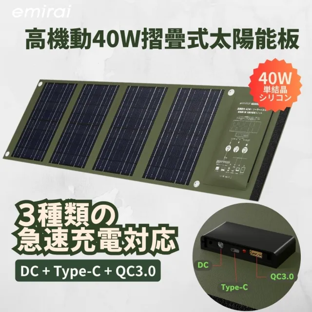 【MIRENEX】emirai NEX430儲能小瓦力PRO＋40W攜帶式太陽能板組合(戶外防災露營小電站/安全耐用磷酸鐵鋰)