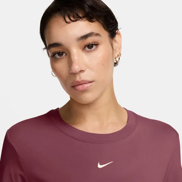 【NIKE 耐吉】短袖上衣 女 短版 AS W NSW NK CHLL KNT MD CRP 紅棕 FV5509-654