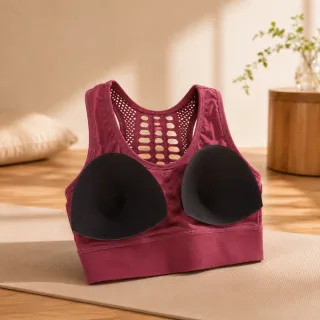 【LEESA】運動背心\外穿內衣\瑜珈服\鏤空內衣\無鋼圈內衣\透氣\瑜珈背心\背心\美背背心\運動內