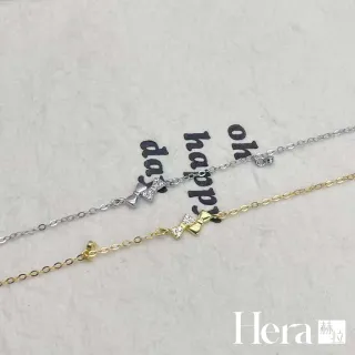 【HERA 赫拉】S925鍍14K微鑲鑽俏皮蝴蝶結手鍊 H115083104(S925 鍍14K 微鑲鑽 蝴蝶結 手鍊)
