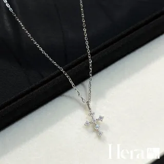 【HERA 赫拉】S925鍍14K金微鑲鑽十字架項鍊 H115083102(S925 鍍14K金 微鑲鑽十字架 項鍊)