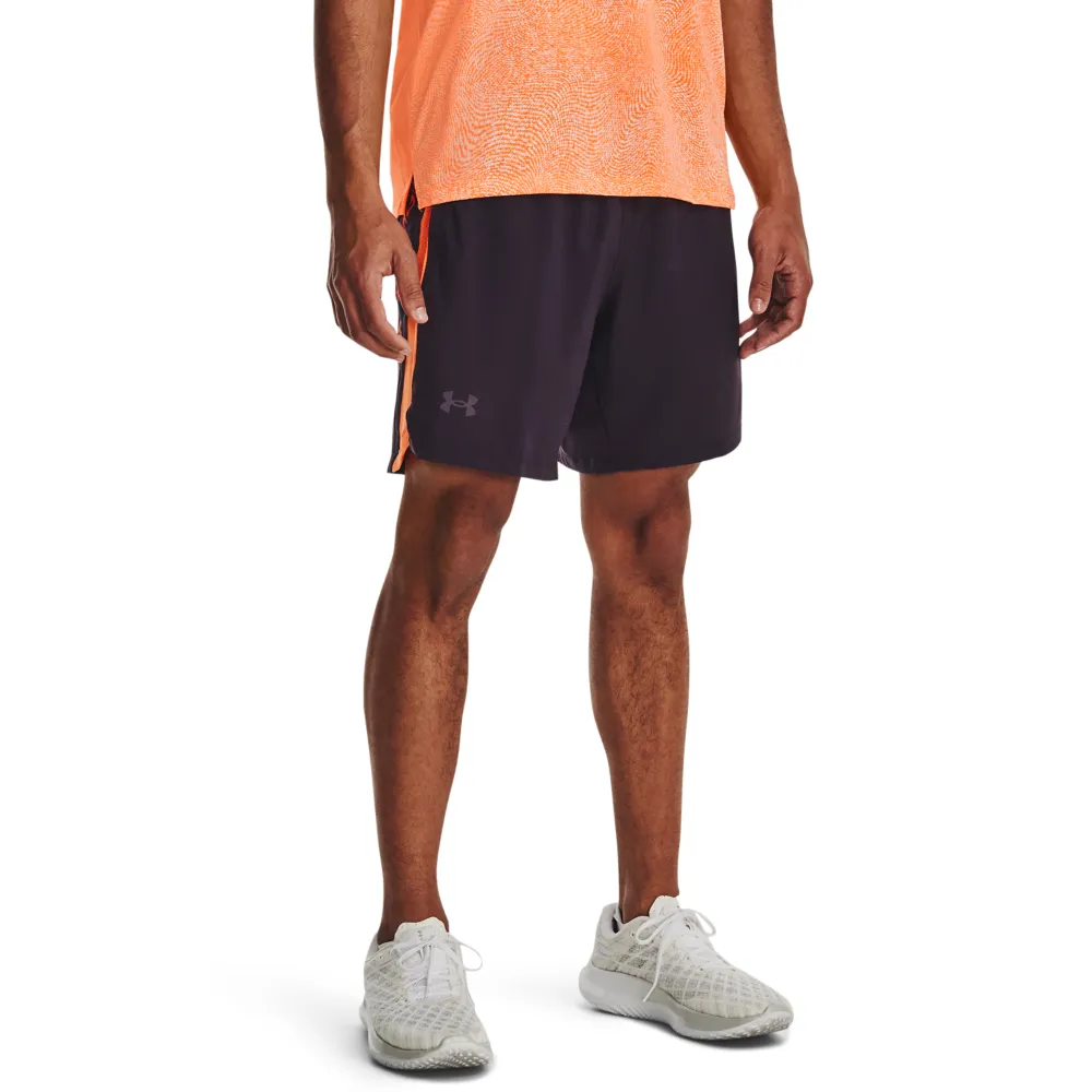 【UNDER ARMOUR】UA 男 LAUNCH 7吋運動短褲 _1376583-541(燕尾紫)