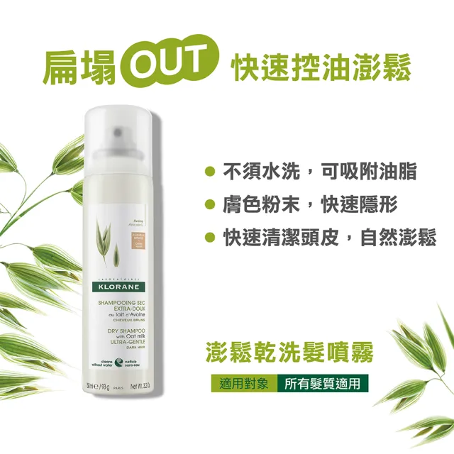 【KLORANE 蔻蘿蘭】官方直營 任選3入乾洗髮噴霧150ml(涼感/豐盈/澎鬆/根源控油)