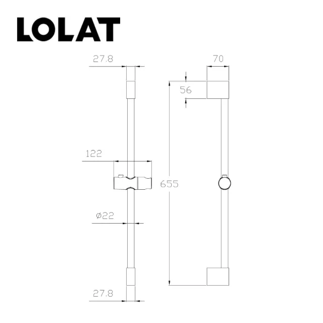 【LOLAT 羅力】升降桿組可自由調整不受限身高淋浴升降式蓮蓬頭架OS369(不含安裝)