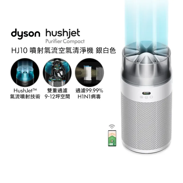 【dyson 戴森】BP04 強效極靜甲醛偵測空氣清淨機 + HJ10 噴射氣流空氣清淨機(銀白色) (超值組)