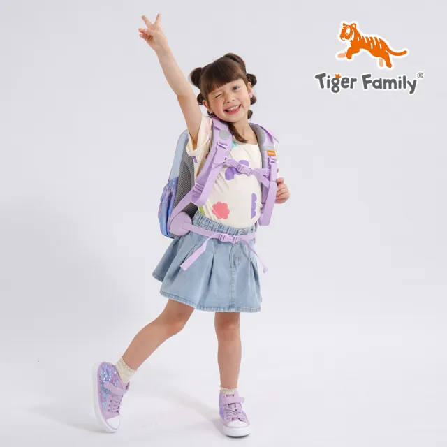 【Tiger Family】捷樂超輕量護脊書包-簡約素色款(中低年級110-140CM適用 穩站不倒大容量)