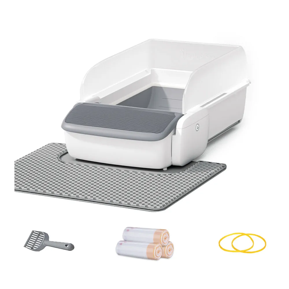 【MAGICSCOOP 魔鏟】全自動開放式貓砂機 貓砂盆 M1 Pro-控砂墊套餐(全貓砂通用/智能防夾/遠程操控)